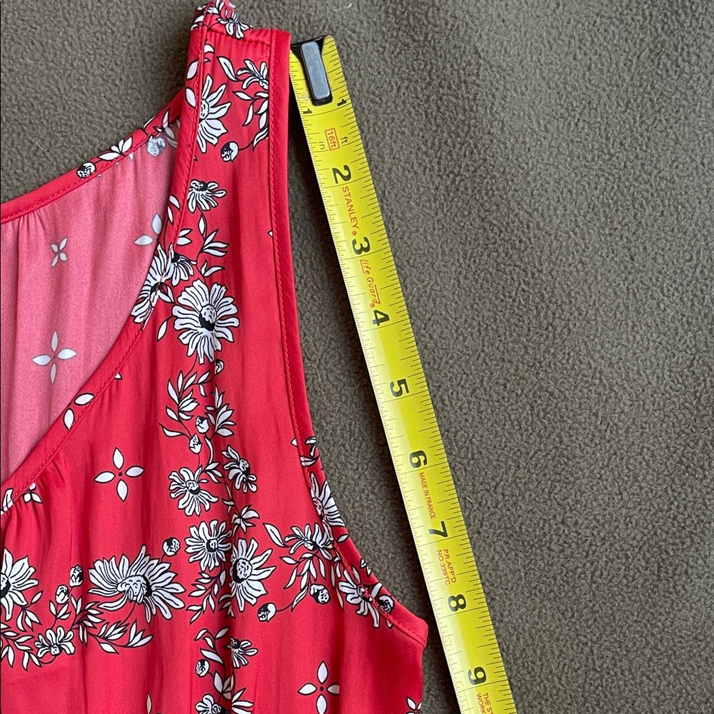 LOFT Red Floral Dress, SP - Picture 8 of 11